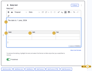 Style guide checker markers placed next to failed sample text in the EdWeb2 CKEditor interface.